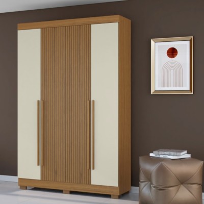 Guarda-Roupa Solteiro 4 Portas 2 Gavetas Ripado Atacama Areia - Aramóveis Cod 501.065 Guarda-Roupa Solteiro 4 Portas 2 Gavetas Ripado Atacama Areia - Aramóveis Cod 501.065
